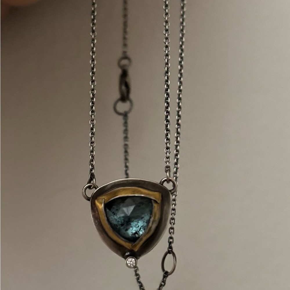 Austin Titus Petite Tri Fold Necklace with Diamond